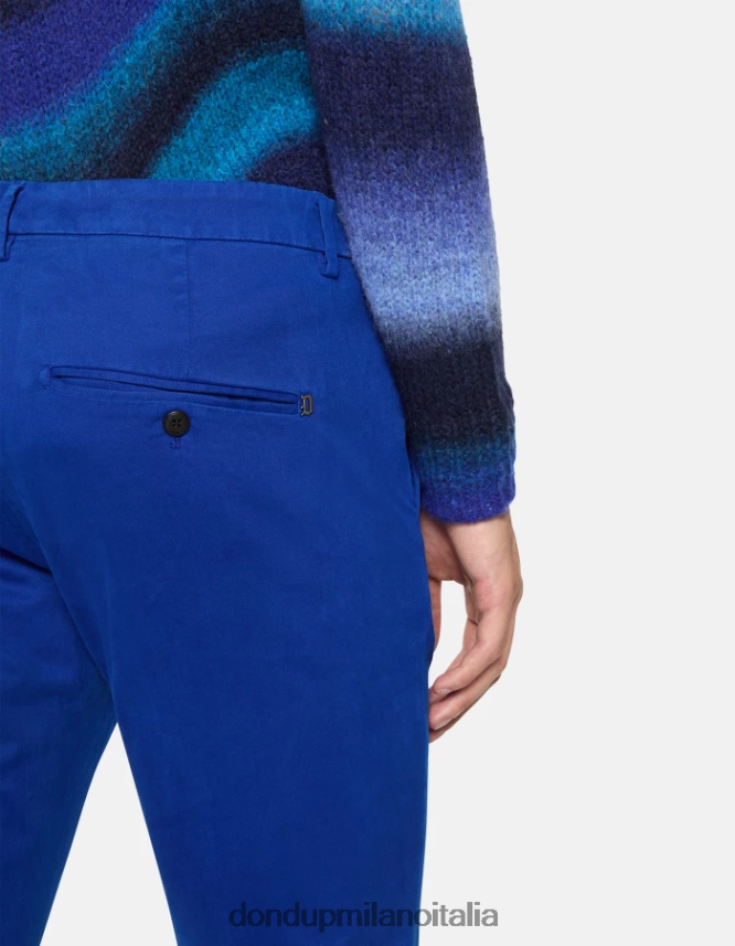 DONDUP hombres pantalones gaubert slim de algodón vestir azul real AZX2Z0689