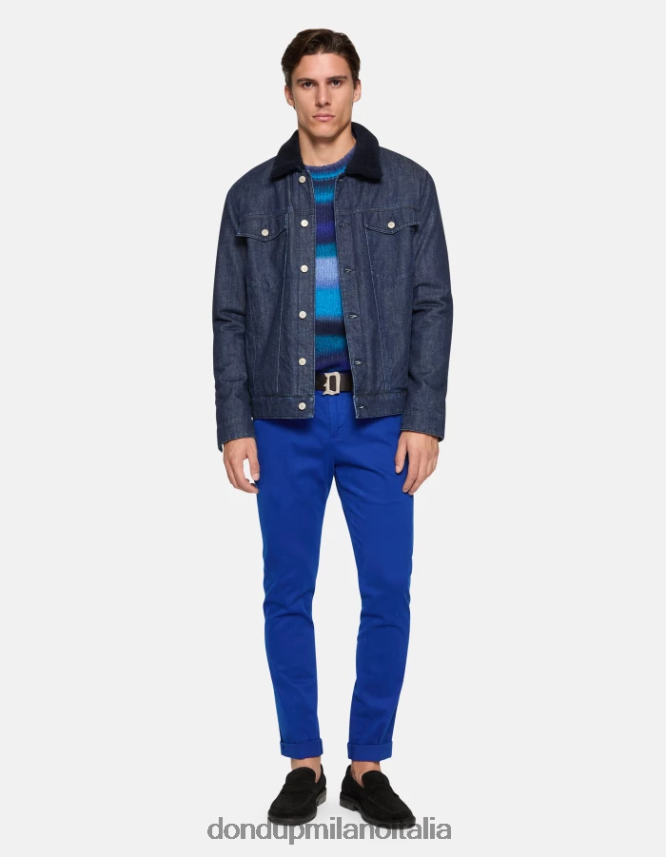 DONDUP hombres pantalones gaubert slim de algodón vestir azul real AZX2Z0689