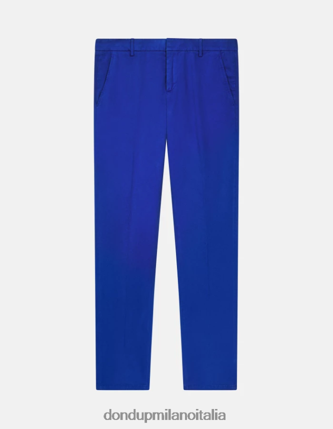 DONDUP hombres pantalones gaubert slim de algodón vestir azul real AZX2Z0689