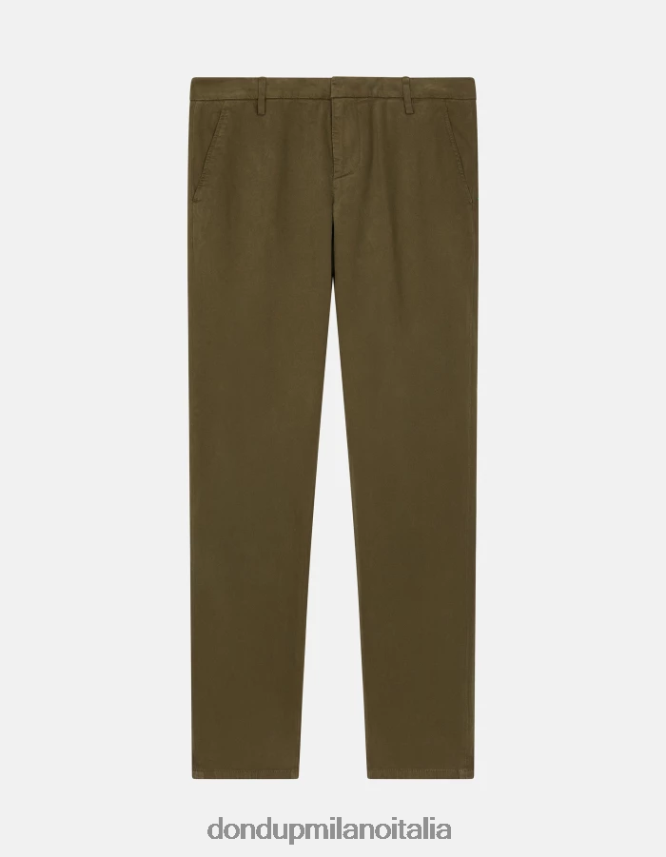 DONDUP hombres pantalones gaubert slim de algodón vestir ejercito verde AZX2Z0683