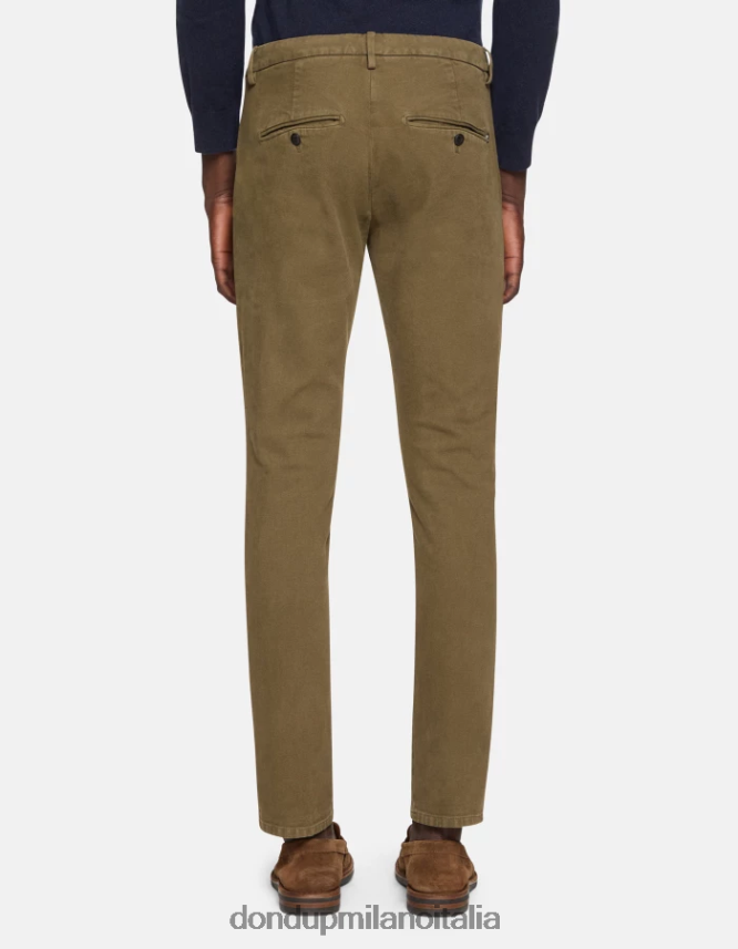 DONDUP hombres pantalones gaubert slim de algodón vestir ejercito verde AZX2Z0710