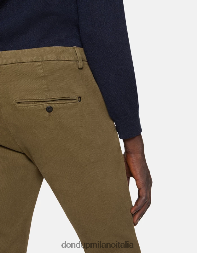 DONDUP hombres pantalones gaubert slim de algodón vestir ejercito verde AZX2Z0710