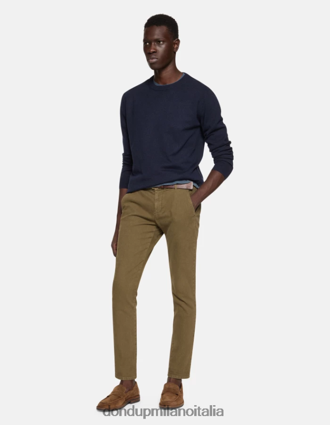 DONDUP hombres pantalones gaubert slim de algodón vestir ejercito verde AZX2Z0710