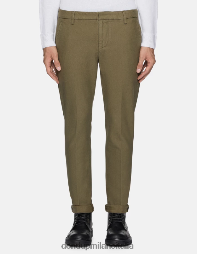 DONDUP hombres pantalones gaubert slim de algodón vestir verde salvia AZX2Z0780