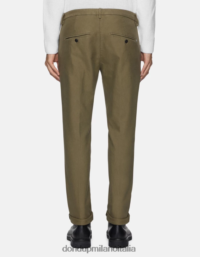 DONDUP hombres pantalones gaubert slim de algodón vestir verde salvia AZX2Z0780