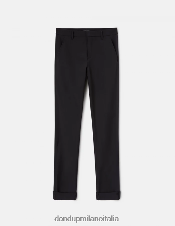 DONDUP hombres pantalones gaubert slim de lana vestir negro AZX2Z0705