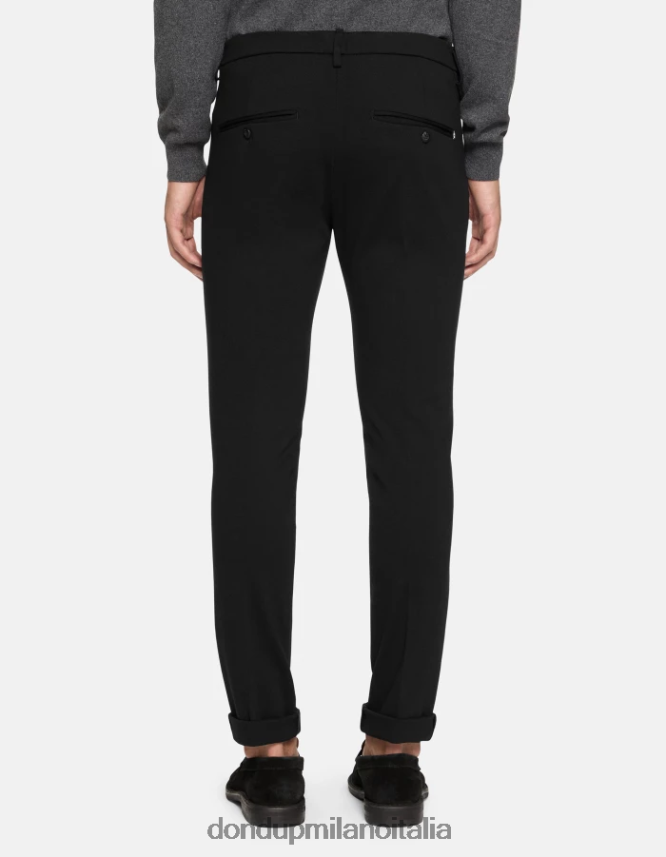 DONDUP hombres pantalones gaubert slim de punto vestir negro AZX2Z0731