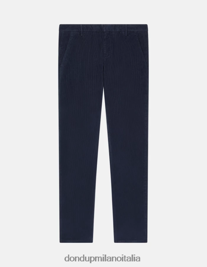 DONDUP hombres pantalones gaubert slim de terciopelo vestir Azul marino AZX2Z0767