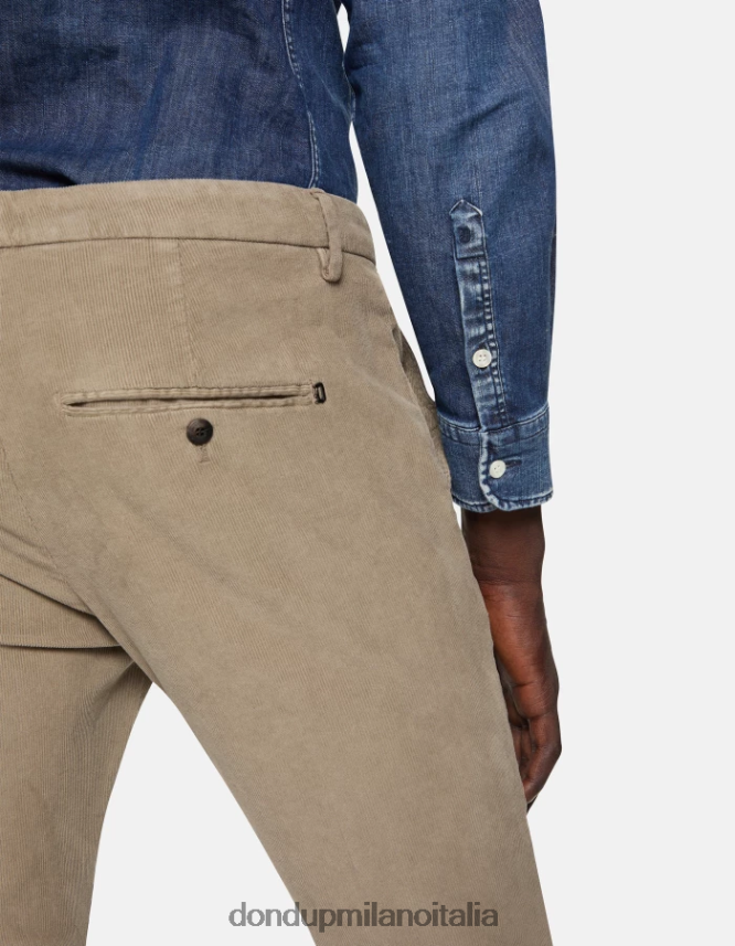 DONDUP hombres pantalones gaubert slim de terciopelo vestir gris pardo AZX2Z0762