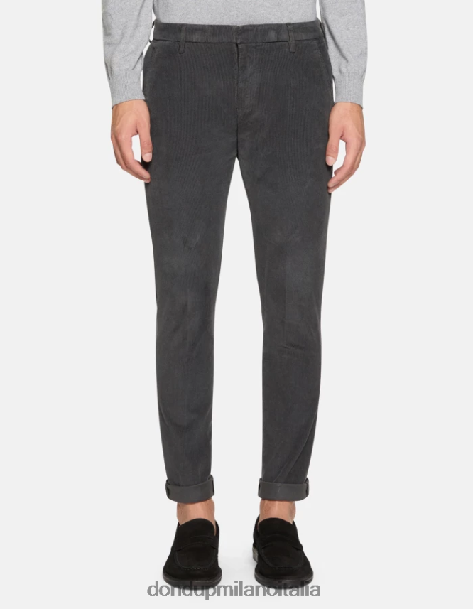 DONDUP hombres pantalones gaubert slim de terciopelo vestir humo AZX2Z0769