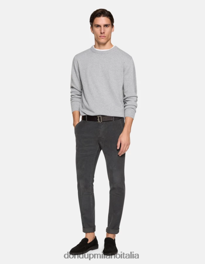 DONDUP hombres pantalones gaubert slim de terciopelo vestir humo AZX2Z0769