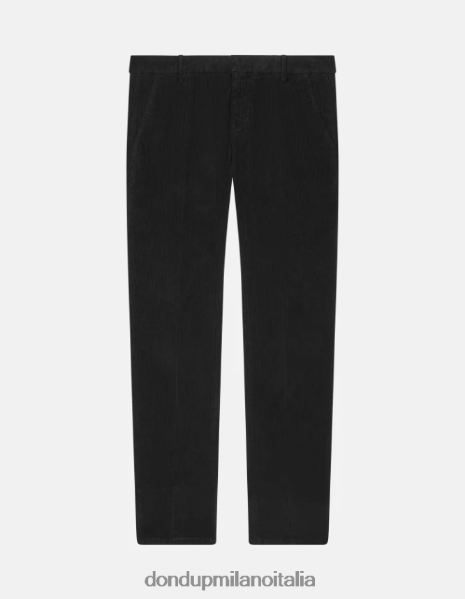 DONDUP hombres pantalones gaubert slim de terciopelo vestir negro AZX2Z0770