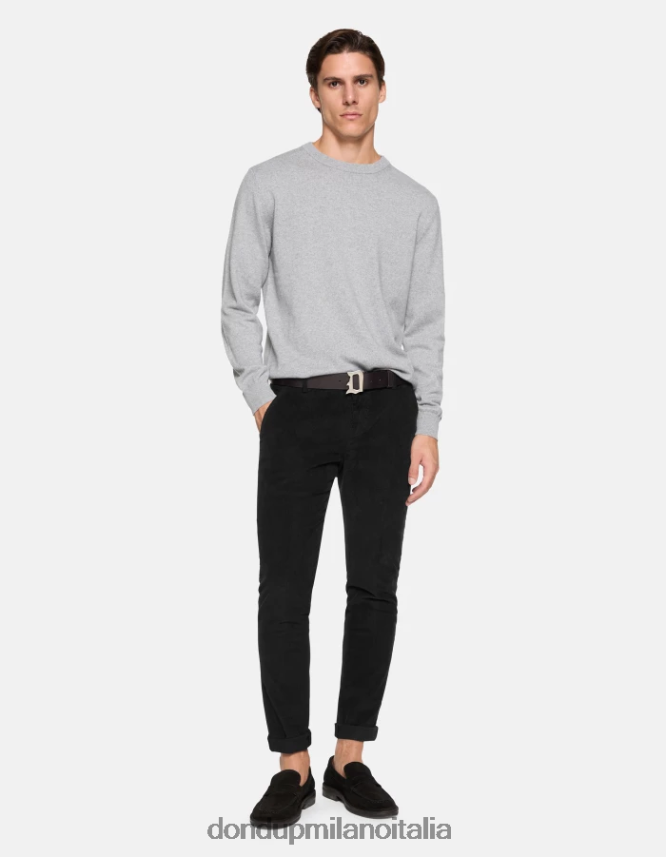 DONDUP hombres pantalones gaubert slim de terciopelo vestir negro AZX2Z0770