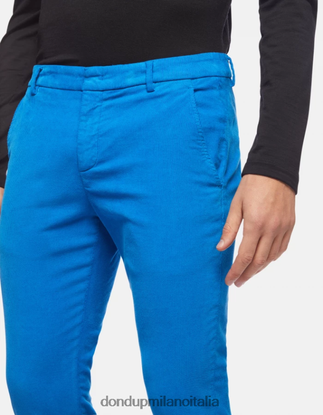 DONDUP hombres pantalones gaubert slim de terciopelo vestir turquesa AZX2Z0766