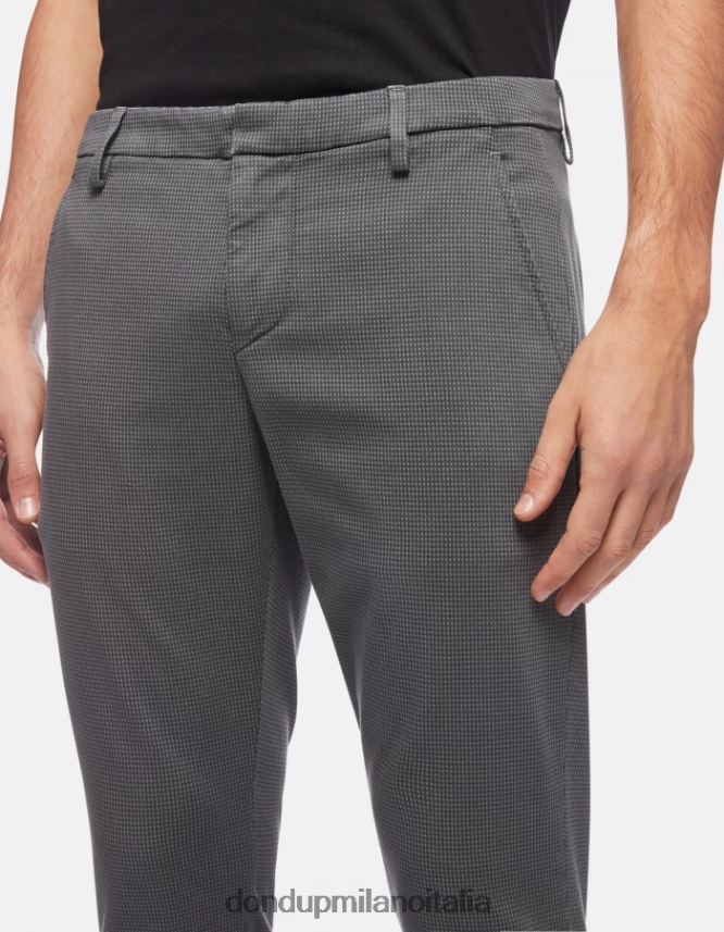 DONDUP hombres pantalones gaubert slim fit de algodón estampado vestir gris AZX2Z0773