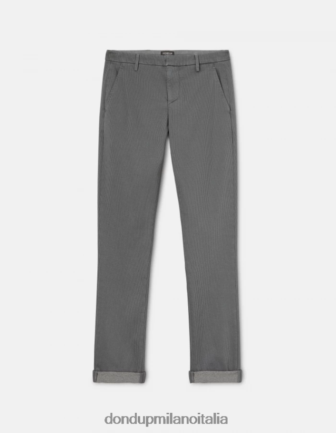 DONDUP hombres pantalones gaubert slim fit de algodón estampado vestir gris AZX2Z0773