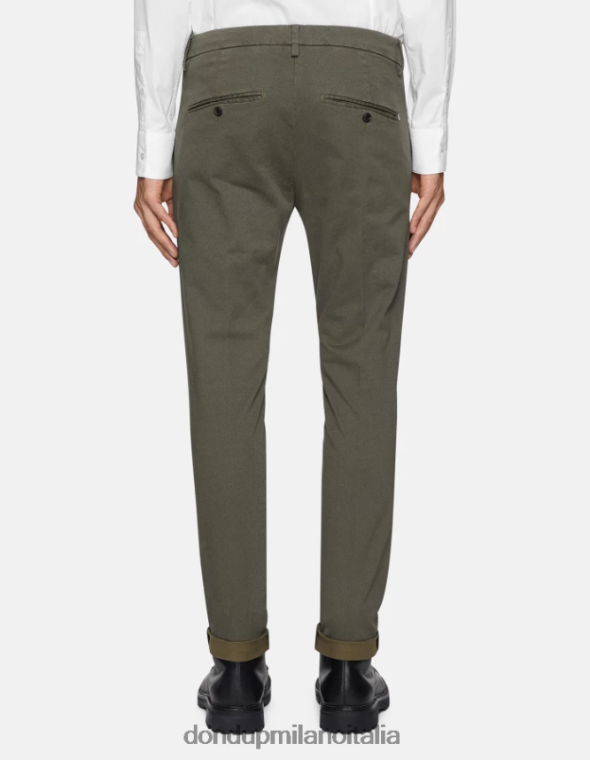 DONDUP hombres pantalones gaubert slim fit de algodón estampado vestir verde salvia AZX2Z0781