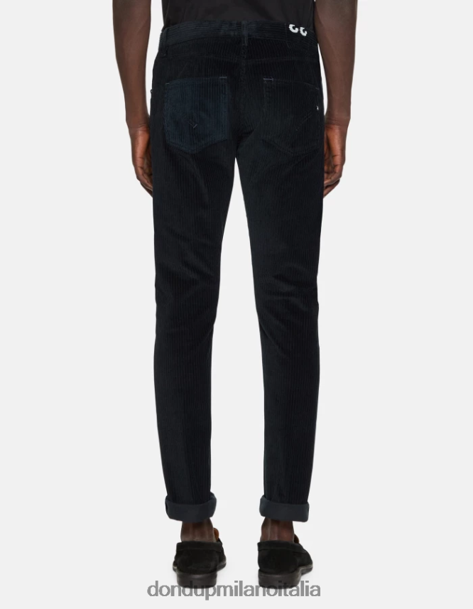 DONDUP hombres pantalones icon regular fit de terciopelo de 34 pulgadas vestir Azul marino AZX2Z0557