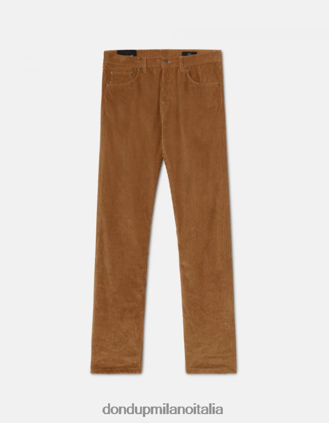 DONDUP hombres pantalones icon regular fit de terciopelo de 34 pulgadas vestir canela AZX2Z0558