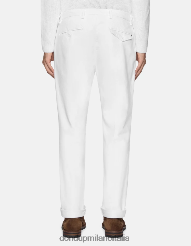 DONDUP hombres pantalones joe carrot fit de algodón vestir blanco AZX2Z0749