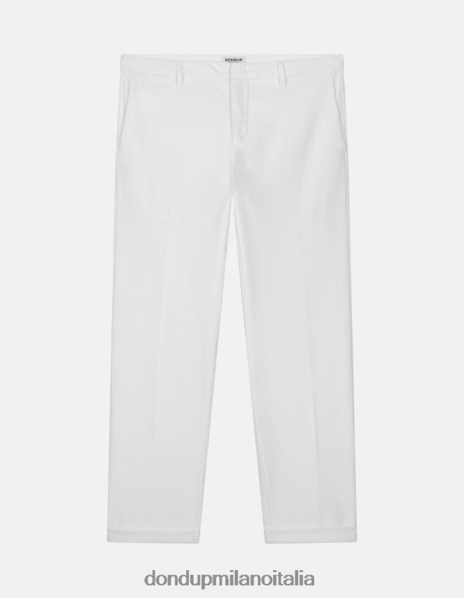 DONDUP hombres pantalones joe carrot fit de algodón vestir blanco AZX2Z0749