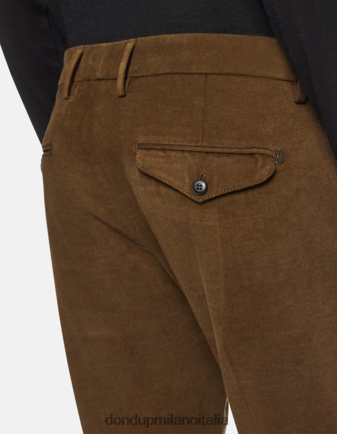 DONDUP hombres pantalones joe carrot fit de algodón vestir verde militar AZX2Z0700