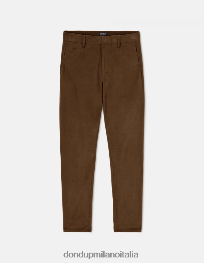 DONDUP hombres pantalones joe carrot fit de algodón vestir verde militar AZX2Z0700