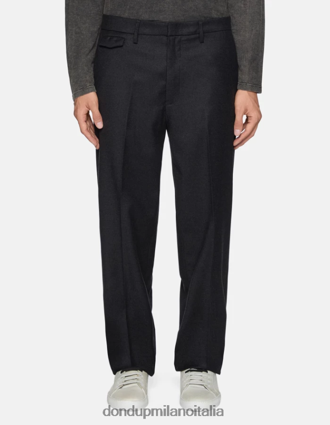 DONDUP hombres pantalones louis holgados de franela vestir asfalto AZX2Z0682