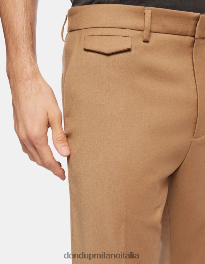 DONDUP hombres pantalones louis holgados de franela vestir camello AZX2Z0681