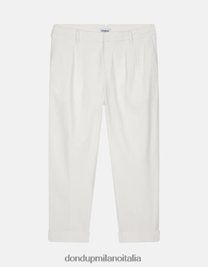 DONDUP hombres pantalones oscar carrot-fit de terciopelo vestir alabastro AZX2Z0735