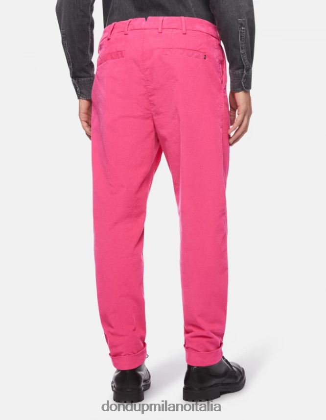 DONDUP hombres pantalones oscar carrot-fit de terciopelo vestir orquídea AZX2Z0736