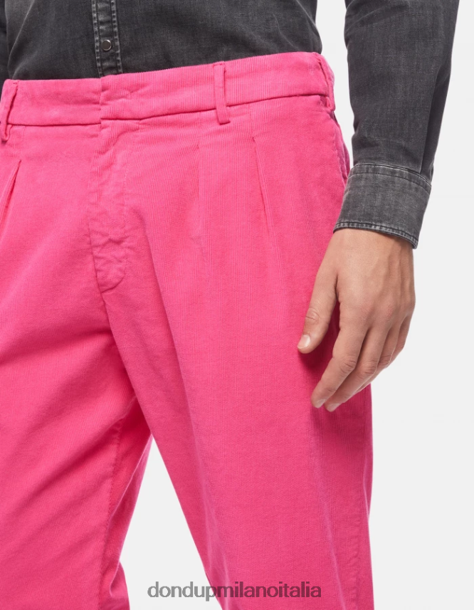 DONDUP hombres pantalones oscar carrot-fit de terciopelo vestir orquídea AZX2Z0736