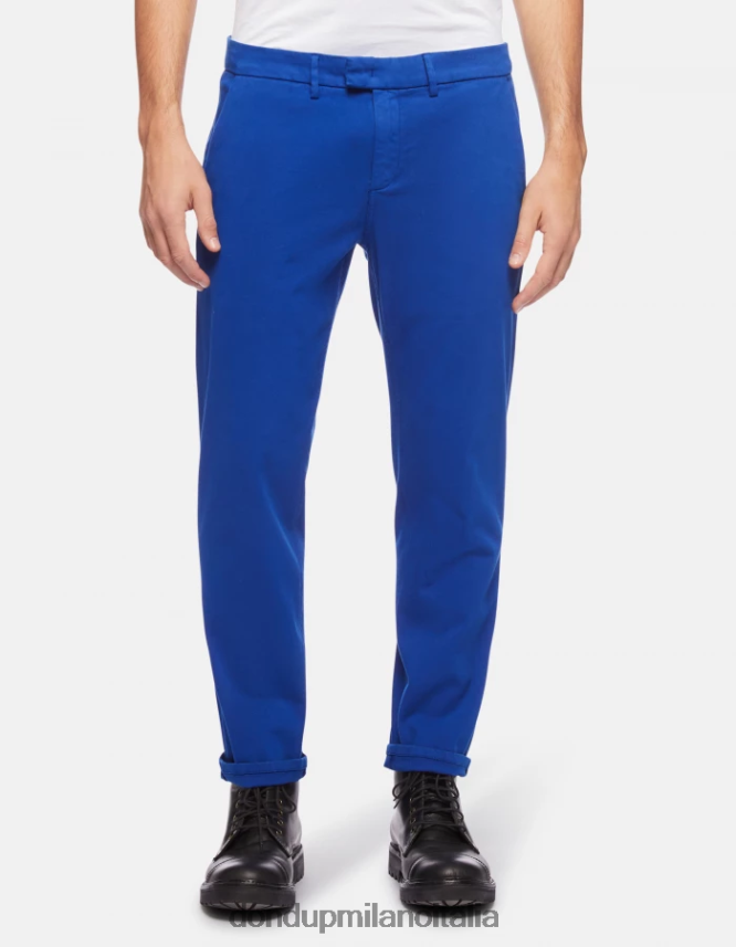 DONDUP hombres pantalones pablo de raso regular fit vestir azul real AZX2Z0742