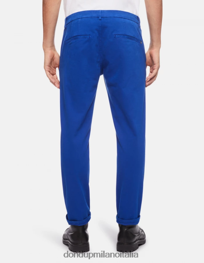 DONDUP hombres pantalones pablo de raso regular fit vestir azul real AZX2Z0742