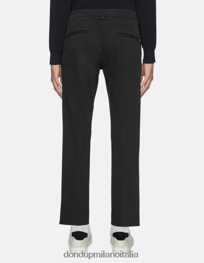 DONDUP hombres pantalones pablo de raso regular fit vestir negro AZX2Z0741