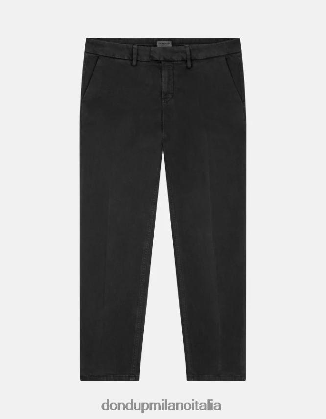 DONDUP hombres pantalones pablo de raso regular fit vestir negro AZX2Z0741