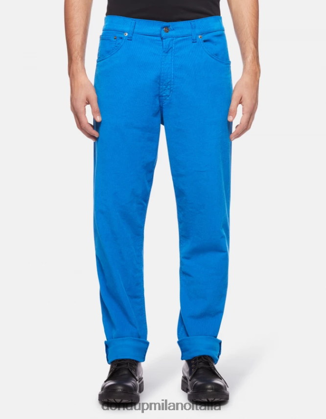 DONDUP hombres pantalones paco holgados de terciopelo de 34 pulgadas vestir turquesa AZX2Z0580