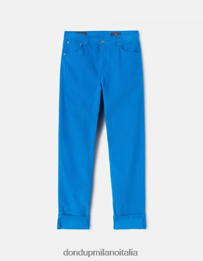 DONDUP hombres pantalones paco holgados de terciopelo de 34 pulgadas vestir turquesa AZX2Z0580