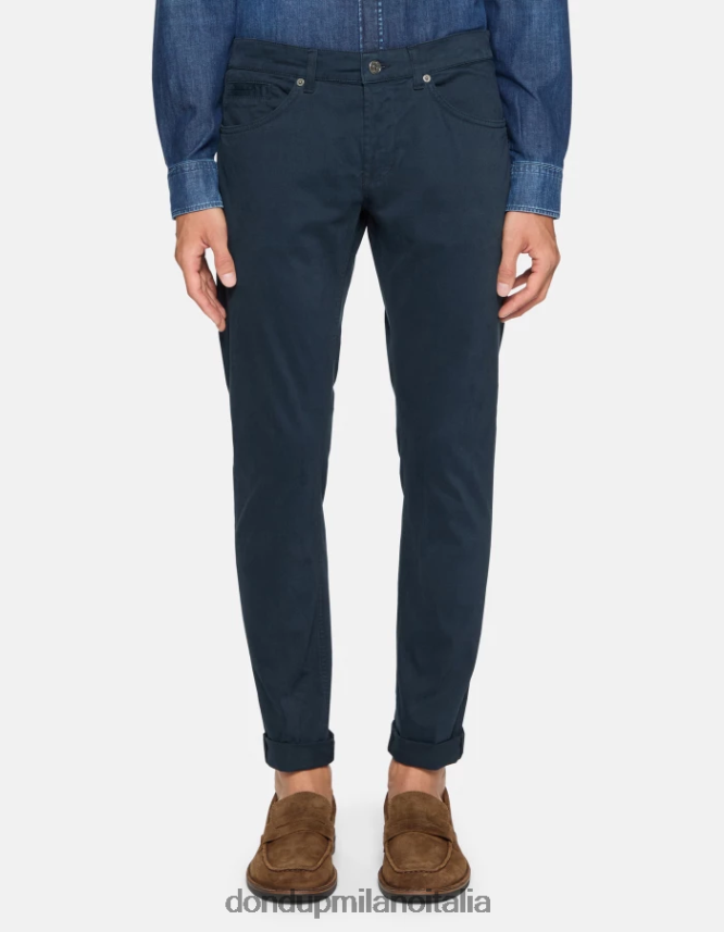 DONDUP hombres pantalones pitillo de algodón george vestir Azul marino AZX2Z0647