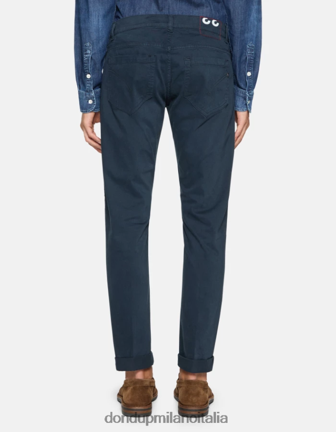 DONDUP hombres pantalones pitillo de algodón george vestir Azul marino AZX2Z0647