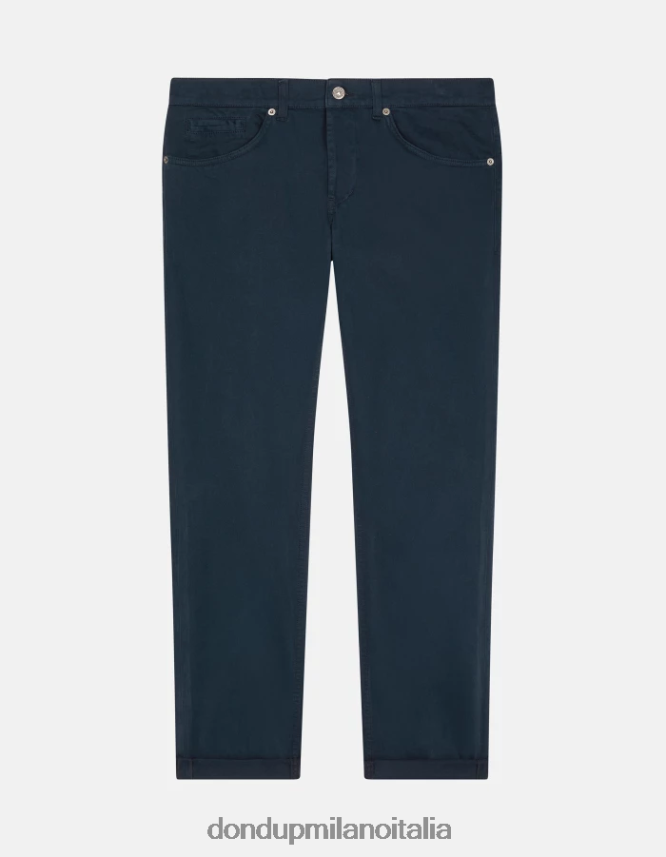 DONDUP hombres pantalones pitillo de algodón george vestir Azul marino AZX2Z0647