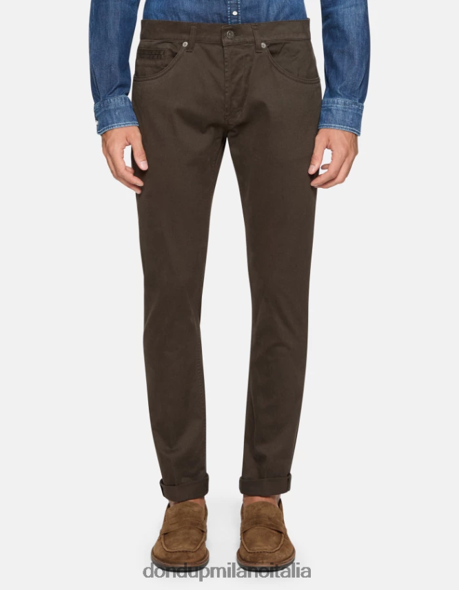 DONDUP hombres pantalones pitillo de algodón george vestir castoro AZX2Z0646