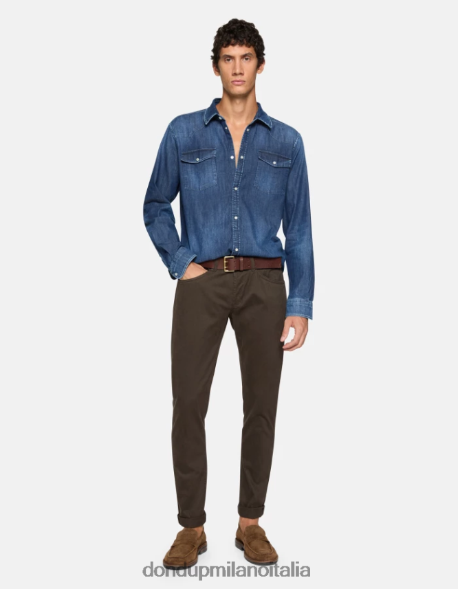 DONDUP hombres pantalones pitillo de algodón george vestir castoro AZX2Z0646