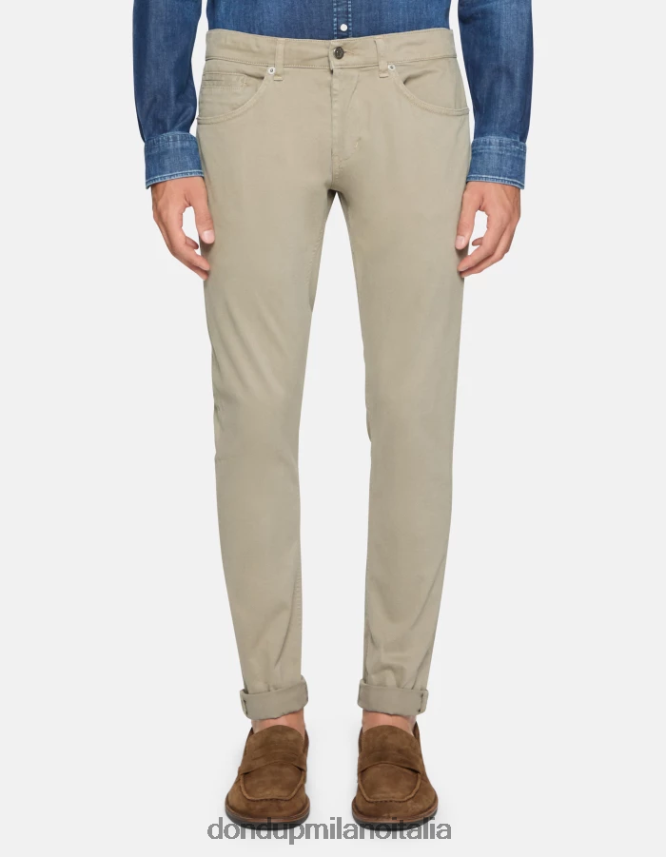 DONDUP hombres pantalones pitillo de algodón george vestir corteccia AZX2Z0645