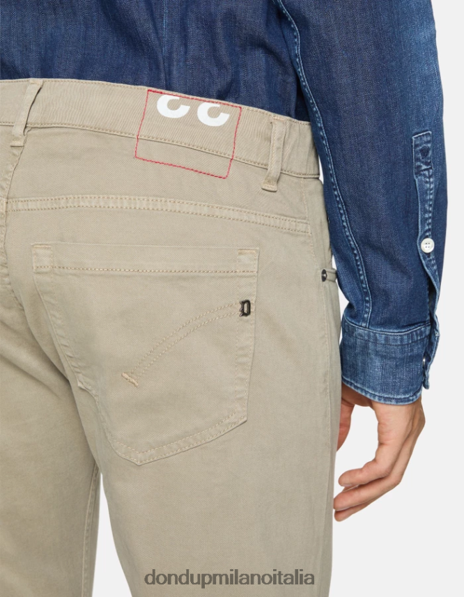 DONDUP hombres pantalones pitillo de algodón george vestir corteccia AZX2Z0645