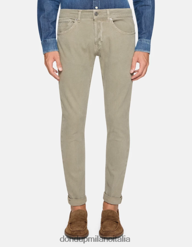 DONDUP hombres pantalones pitillo de algodón george vestir corteccia AZX2Z0649