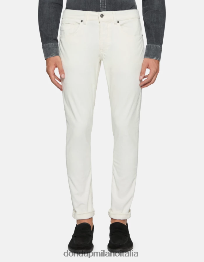 DONDUP hombres pantalones pitillo de terciopelo george vestir alabastro AZX2Z0642