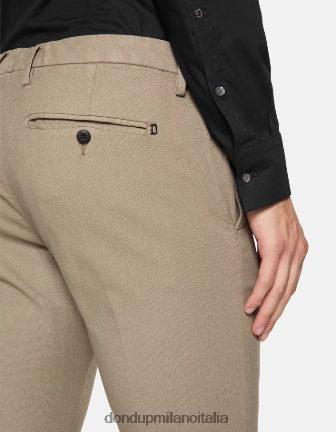 DONDUP hombres pantalones ral regular fit de algodón vestir gris pardo AZX2Z0697