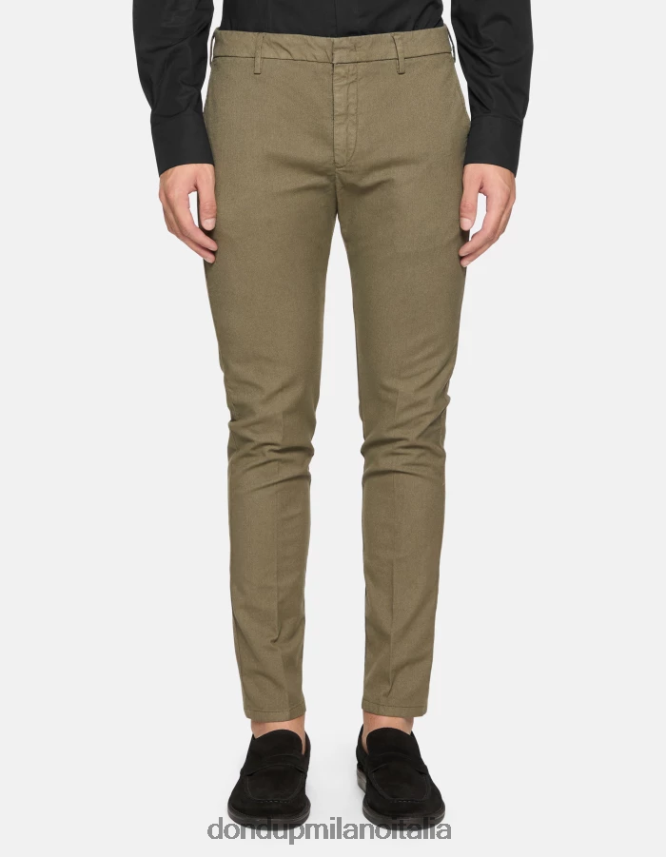 DONDUP hombres pantalones ral regular fit de algodón vestir verde salvia AZX2Z0698