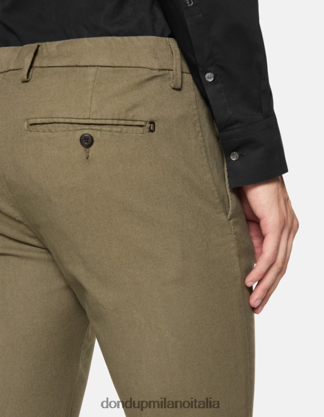 DONDUP hombres pantalones ral regular fit de algodón vestir verde salvia AZX2Z0698